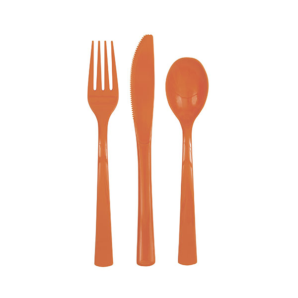 (image for) Pumpkin Orange Assorted Cutlery 18pk